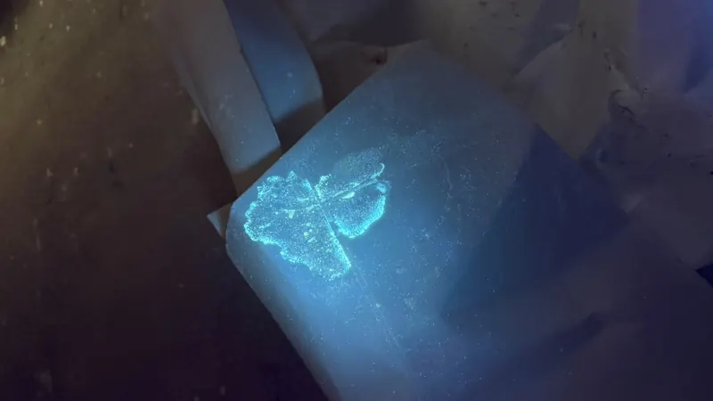 Traces révélées à la lampe ultraviolette