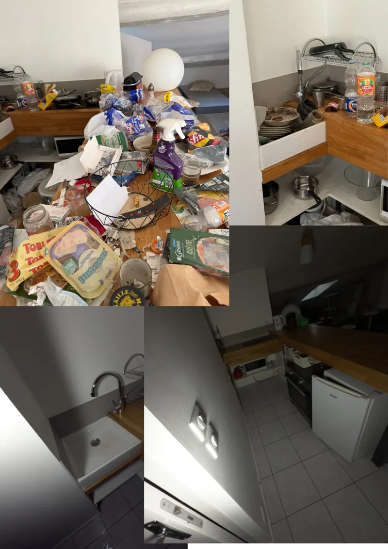 Avant et après le nettoyage d'une cuisine