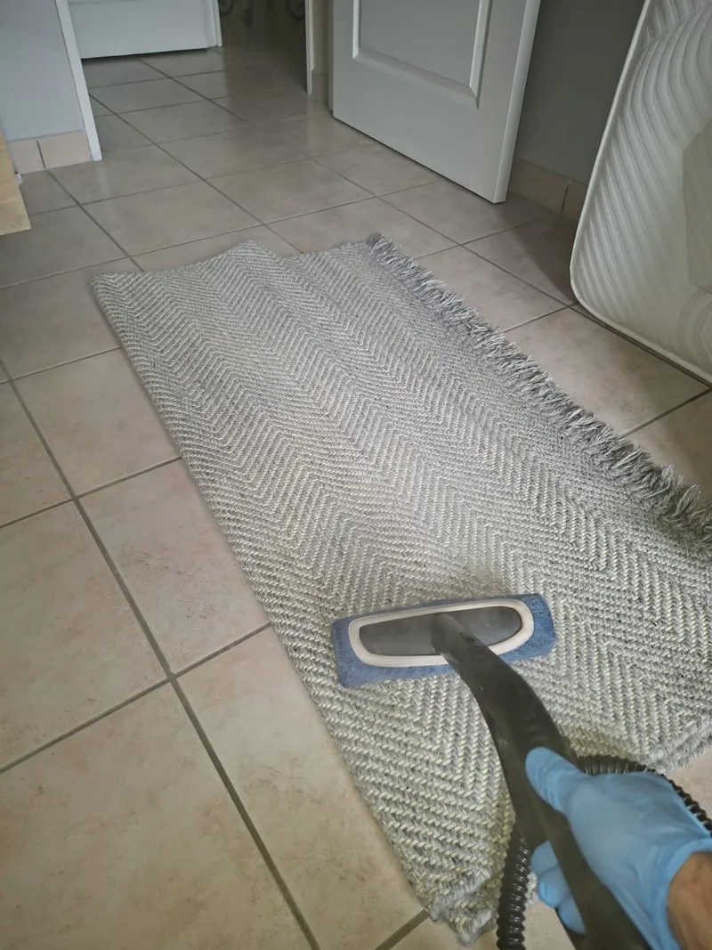 Traitement à la vapeur d'un tapis